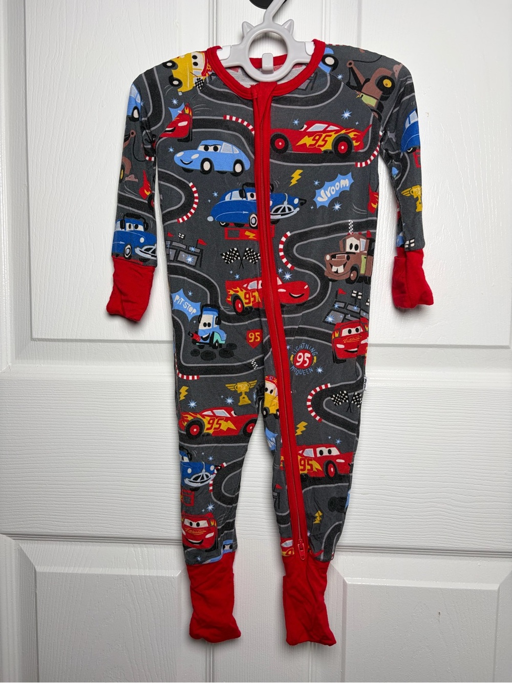 Little Sleepies Disney Cars Piston Cup Convertible Zippy 3-6M Bamboo